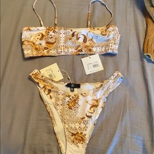 BRAND NEW Missguided White Scarf Bikini Set
